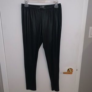 [L] SIMONS black liquid leggings
